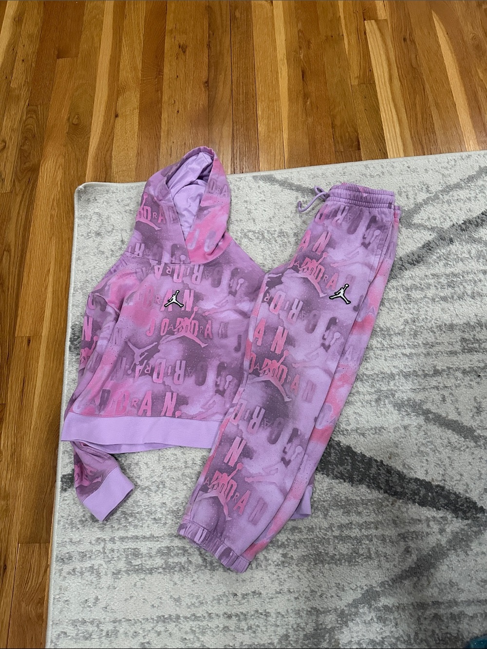 Nike Jordan Kids' Purple Tie-Dye Hoodie & Jogger Set